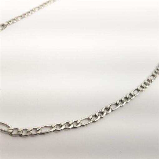 COLAR ELO FÍGARO 1ELO GX3ELO PEQUENOS AÇO INOXIDÁVEL | 70CM