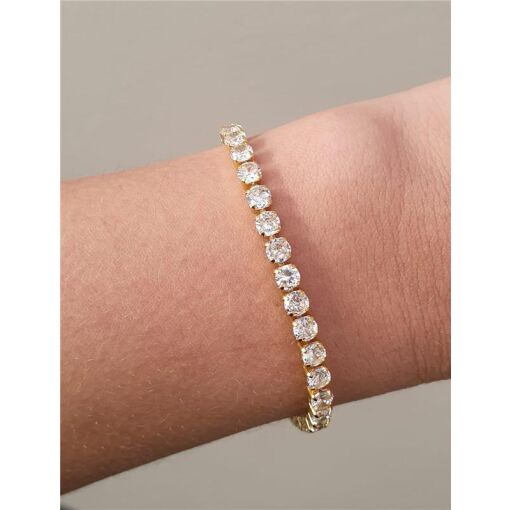 PULSEIRA RIVIEIRA  CRISTAL REDONDO  B.OURO
