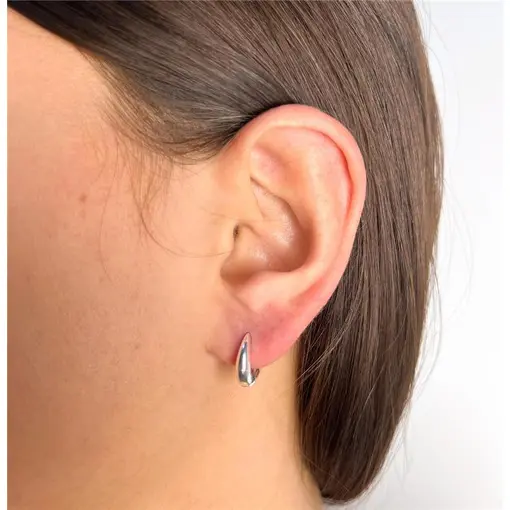 ARGOLA LISA FRENTE GOTA | BANHO DE PRATA