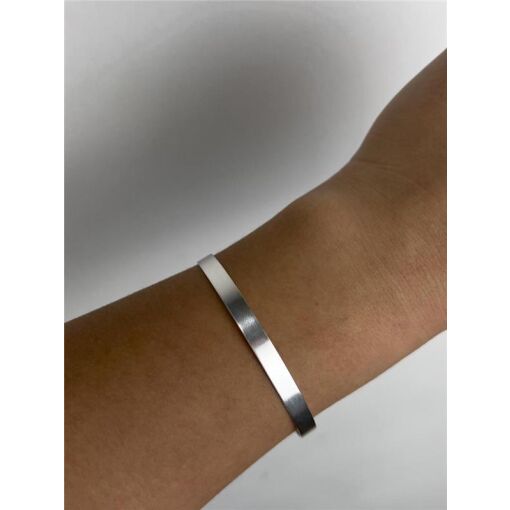 BRACELETE CHAPA LISA ABERTO 5MM  | BANHO DE PRATA
