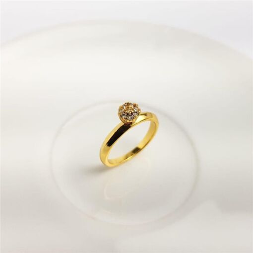 ANEL ARO LISO 3MM CENTRO CAIXA ALTA FLOR 5MM ZIRCÔNIA CRISTAL |