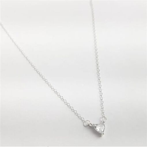 COLAR  ELO BAILARINA FININHO COM PG CORAÇÃO CRISTAL |  40+5CM |