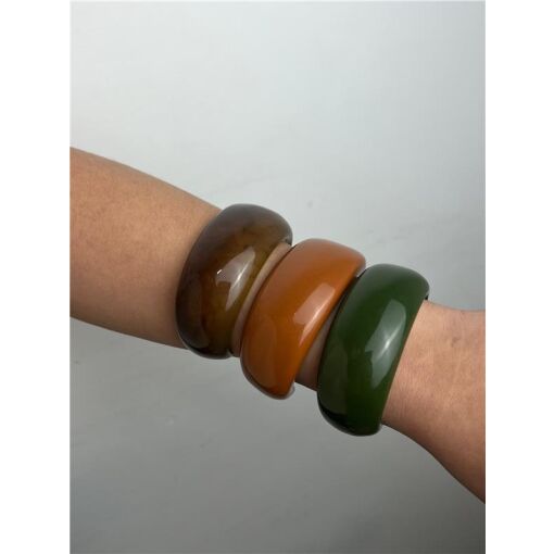 BRACELETE ABERTO ARO LISO MARROM| SEM GARANTIA
