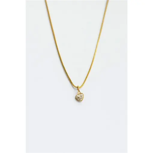COLAR VENEZIANA PG CORAÇÃO CRISTAL | BANHADO EM OURO 18K