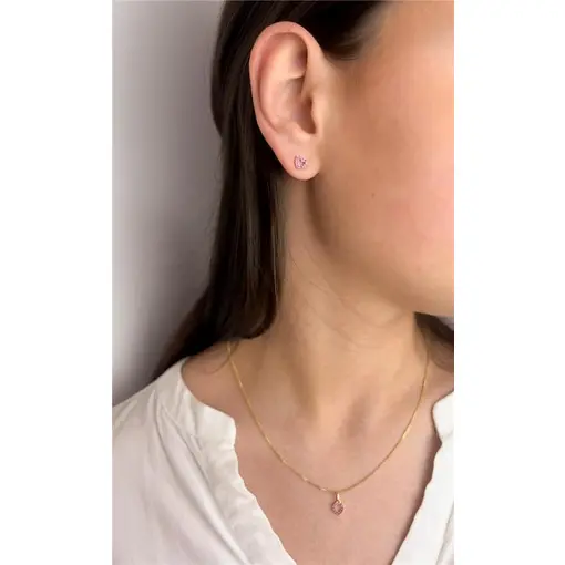 CONJUNTO COLAR VENEZ PG CORAÇÃO VAZADO REDOR ZIRCÔNIA CRISTAL RO