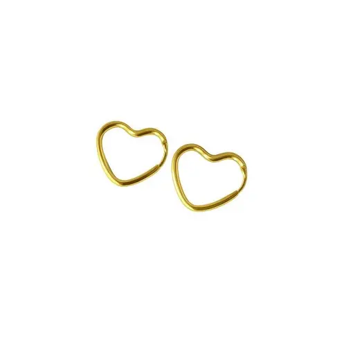 BRINCO ARGOLA FORMARTO CORAÇÃO VAZADO | BANHADO EM OURO 18K