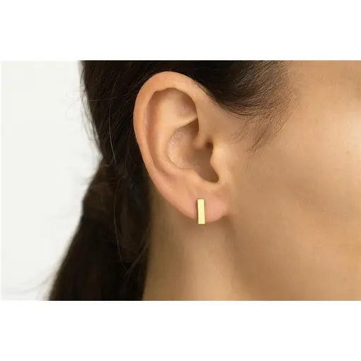 BRINCO QUADRADO LISO 3MM | BANHADO EM OURO 18K