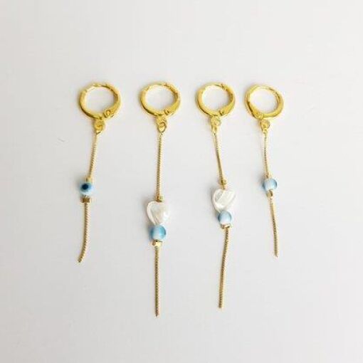 DUPLA ARGOLA CLICK FIO VENEZIANA COM OLHO GREGO|BANHADO EM OURO