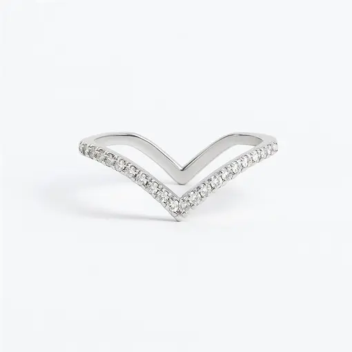 ANEL ARO LISO FRENTE CRAVEJADA | BANHO DE PRATA