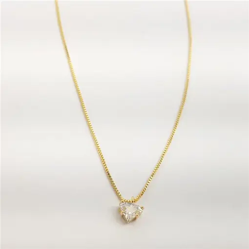 COLAR PG DIAMANTE CRISTAL 4 GARRINHAS | BANHADO EM OURO 18K