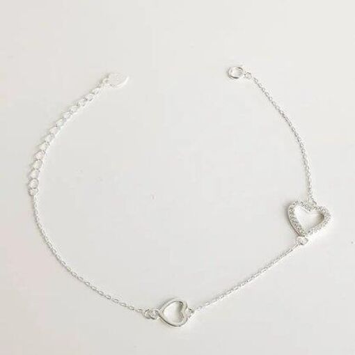 PULSEIRA  ELO BAILARINA/CORACAO CRAV|16+4CM|PRATA 925