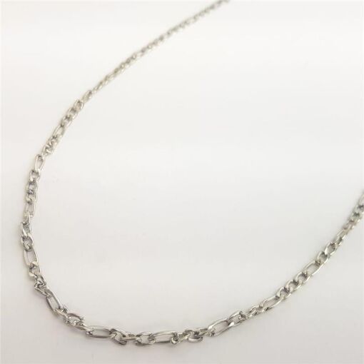 COLAR FÍGARO  3MM 3 ELOS P X 1 ELO G | 60CM |  PRATA 925