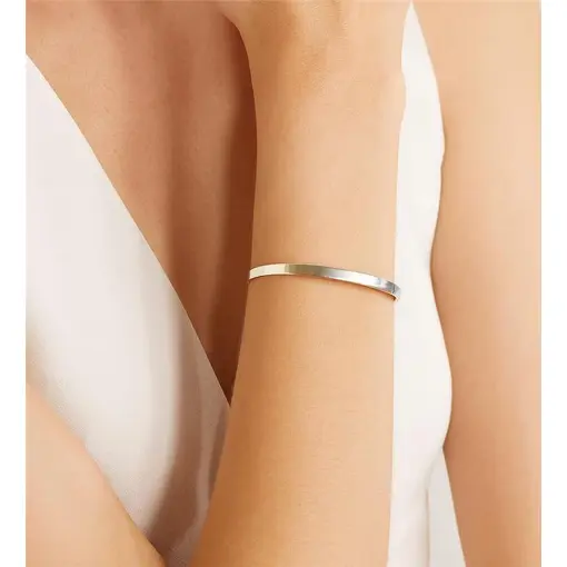 BRACELETE ARO ABERTO LISO 5MM | BANHO DE PRATA