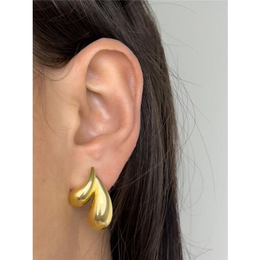 CONJUNTO GOTA CRAVEJADAS E LISAS | BANHADO EM OURO 18K