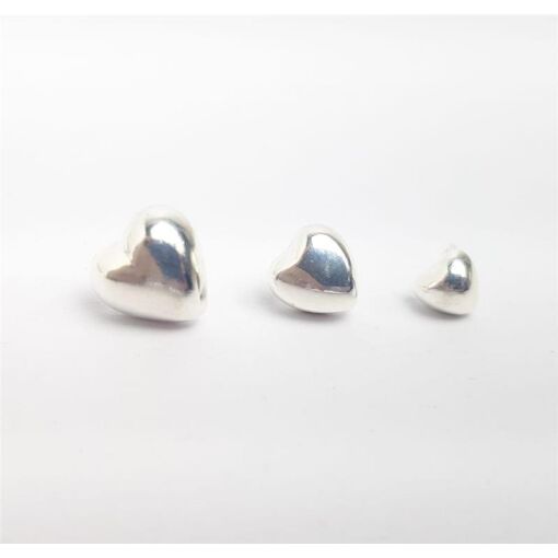 BRINCO TRIO 1CM/8CM/6CM CORAÇÃO  LISO | BANHO DE PRATA