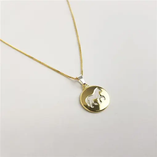 COLAR VENEZIANA PINGENTE MEDALHA LISA CENTRO CAVALO EM | BANHO D
