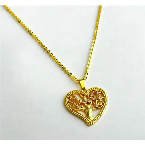 COLAR ELO BAILARINA GROSSO PINGENTE CORAÇÃO VAZADO LISO CENTRO Á