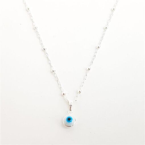 COLAR ELO CARTIER COM ESFERAS PINGENTE OLHO GREGO| 50CM| BANHO D