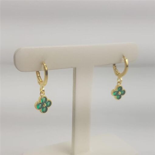 ARGOLA CLICK 1,5CM PG TREVO ZIRCÔNIA 1CM | BANHADO EM OURO 18K