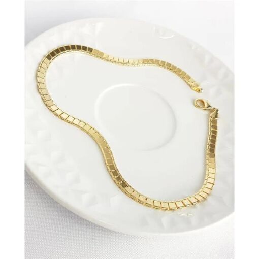 CHOKER LISA QUADRADA | BANHADA A OURO 18K