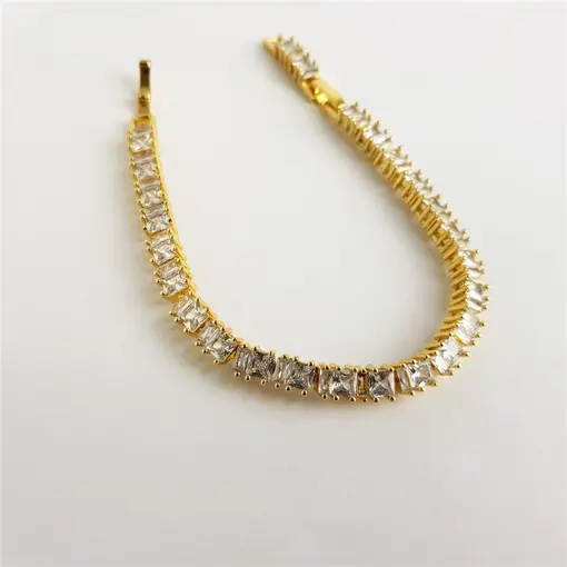 PULSEIRA RIVIEIRA CRISTAL 6 GARRINHAS QUADRADO/BAGUETE CRISTAL 5