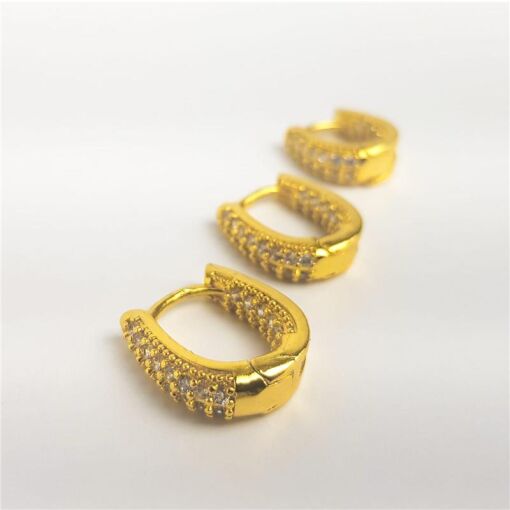TRIO ARGOLAS 1,5CM X 1,3CM X 1,1CM CRAVEJADO FRENTE E DENTRO | B