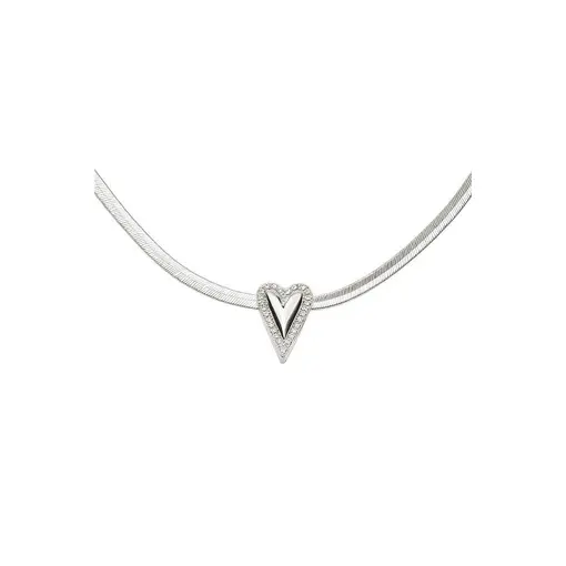CHOKER FITA CORAÇÃO CHAPA LISA REDOR CRAVEJADO PASSADOR | BANHO