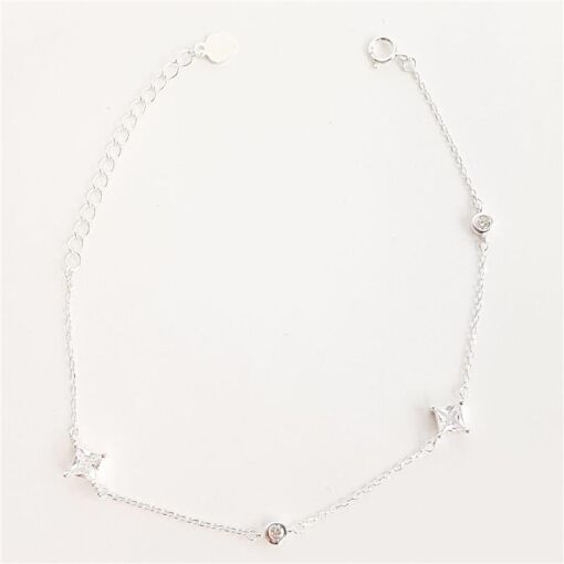 PULSEIRA MINI ELO BAILARINA PINGENTE  ESTRELA/PONTO DE LUZ |17+4