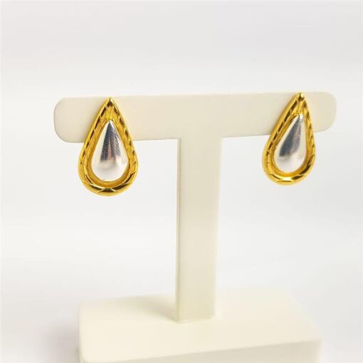 BRINCO GOTA ENCAIXE TARRAXA | BANHADO EM OURO 18K / BANHO DE PRA
