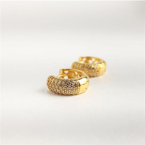 ARGOLA MICROCRAVEJADO CRISTAL ZIRCÔNIA | BANHADO EM OURO 18K
