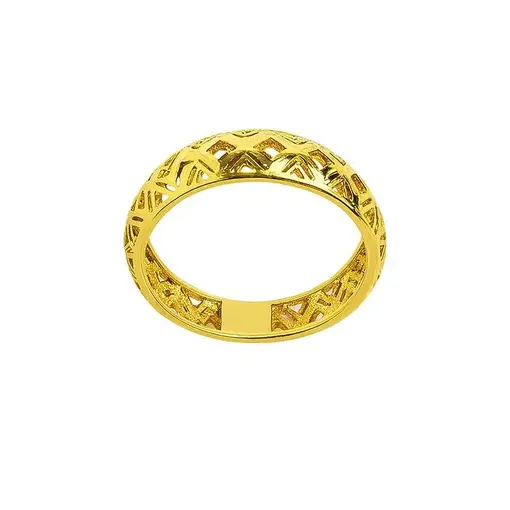 ANEL ARO LISO VAZADO EM TRIANGULOS 5MM | BANHADO EM OURO 18K