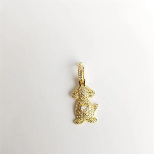 PINGENTE CACHORRO CRAV/ZIRC CORACAO COLORS|3CM|BANHADO EM OURO 1