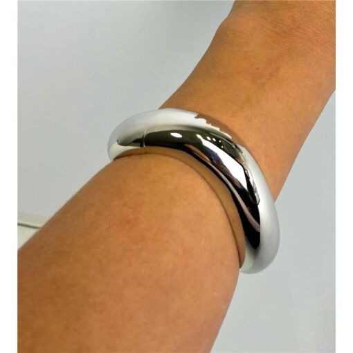 BRACELETE ARO ONDULADO FINO COR EM RÓDIO | SEM GARANTIA