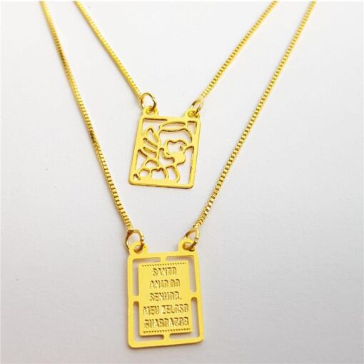 ESCAPULARIO VENEZIANA DE MEIA PLACA SANTO ANJO