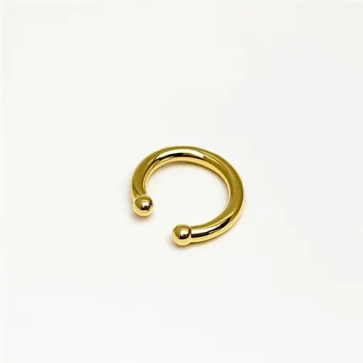 PIERCING EM TUBO REDONDO ESFERA LISA PONTA | BANHADO EM OURO 18K