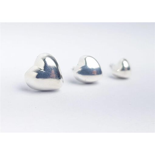 BRINCO TRIO 1CM/8CM/6CM CORAÇÃO  LISO | BANHO DE PRATA
