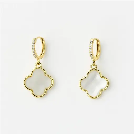 ARGOLA CRAVEJADO PG TREVO ARO LISO CENTRO RESINA | BANHADO EM OU