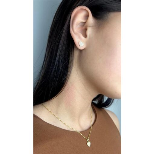 CONJUNTO COLAR VENEZIANA PG CORAÇÃO CRAVEJADO  X BR CORAÇÃO CRAV