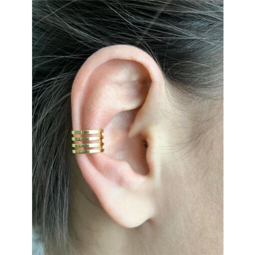 PIERCING 1,1CM ARO QUATRO FILEIRAS LISAS | BANHADO E OURO 18K