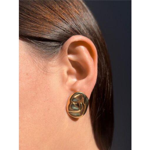 BRINCO CHAPA LISA AMASSADO | BANHADO EM OURO 18K