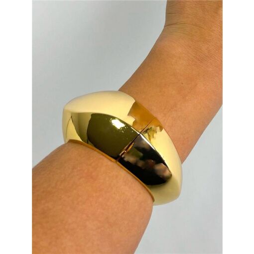 BRACELETE ARO LISO ONDULADO GROSSO | SEM GARATNTIA