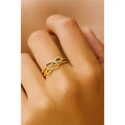 ANEL ARO LISO DUPLO CENTRO SÍMBOLO INFINITO LISO/ CRAVEJADO | BA