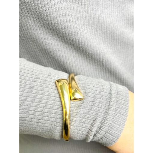 BRACELETE ARO LISO ABERTURA EM RETÂNGULO AÇO INOX | SEM GARANTIA