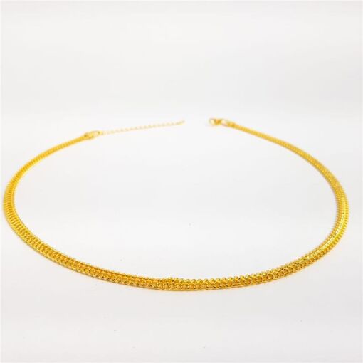 CHOKER MALHA LACRAIA 4MM |35+5CM |BANHADO EM OURO 18K