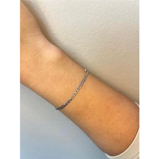 PULSEIRA ELO FÍGARO 1ELO GX3.P | 21CM| AÇO INOXIDÁVEL