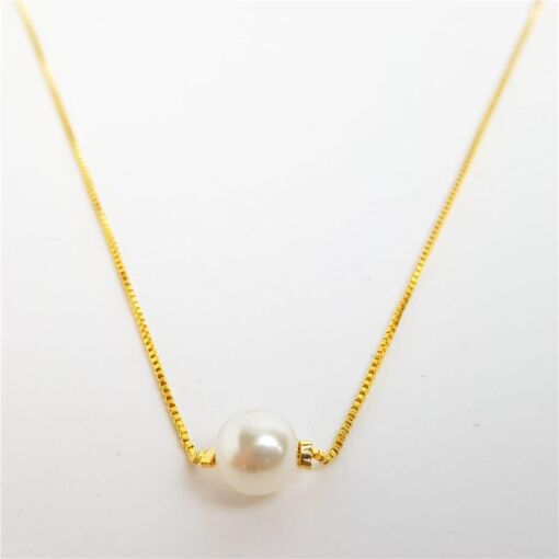 CHOKER VENEZIANA PÉROLA LISA | 35+5CM|BANHADO EM OURO 18K