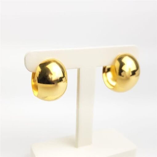 MEIA ARGOLA LISA | BANHADO EM OURO 18K