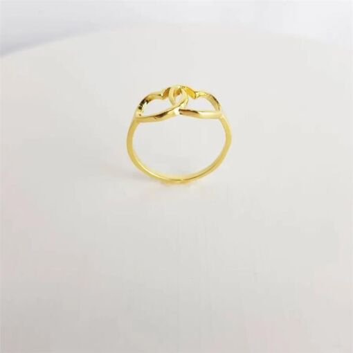 ANEL CORACOES LISOS ENTRELACADOS