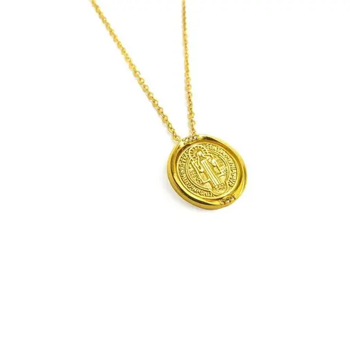 COLAR ELO BAILARINA PG MEDALHA GIRATÓRIA SÃO BENTO ARO LISO FREN