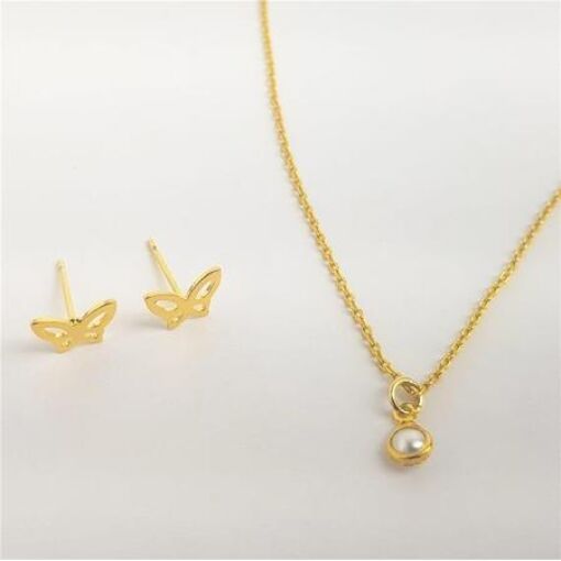 CONJUNTO COLAR 45CM ELO CARTIER FINO PG PÉROLA REDOR FILETE LISO